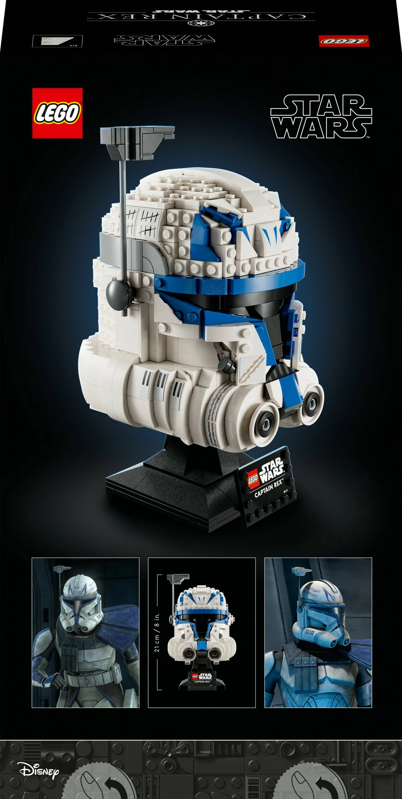 Detajiran model čelade Captain Rex, LEGO Star Wars, 854 kosi, večbarven