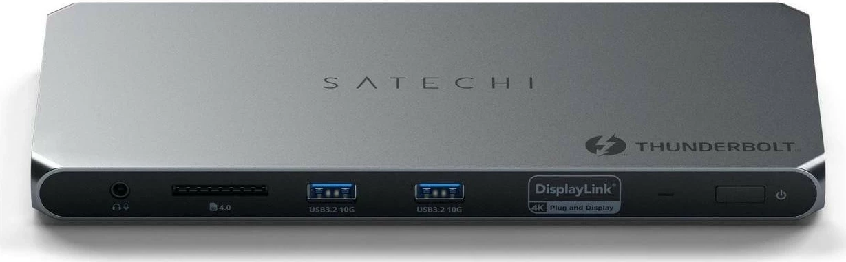 Stacion za priklop Satechi Thunderbolt 4, 2x USB-A, 2x HDMI, Ethernet, srebrne barve