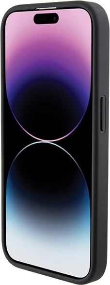 Zaščitni ovitek BMW Grip Stand Smooth & Perforated za iPhone 15 Pro Max, črn