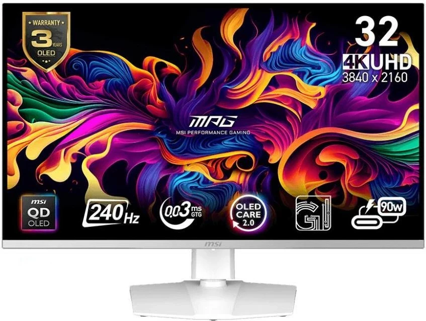Monitor QD-OLED 31,5'', 4K, 240 Hz, bel, MSI MPG 321URXW