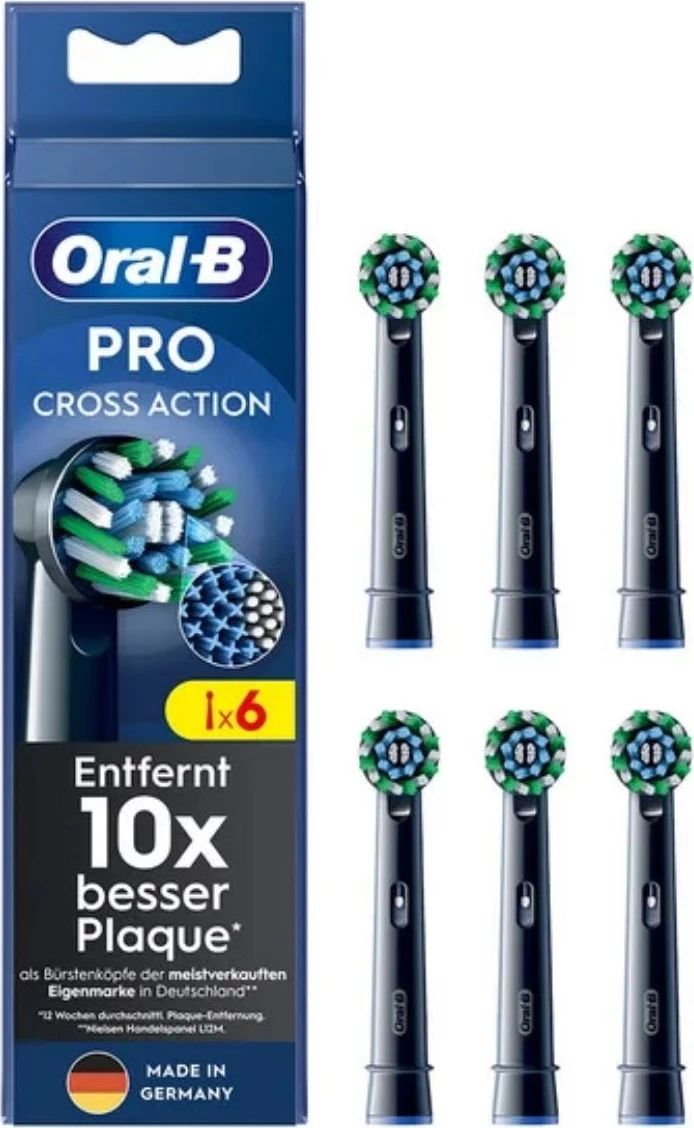 Glava sonične zobne ščetke, Oral-B 860229 Cross Action, 6-pack, črna