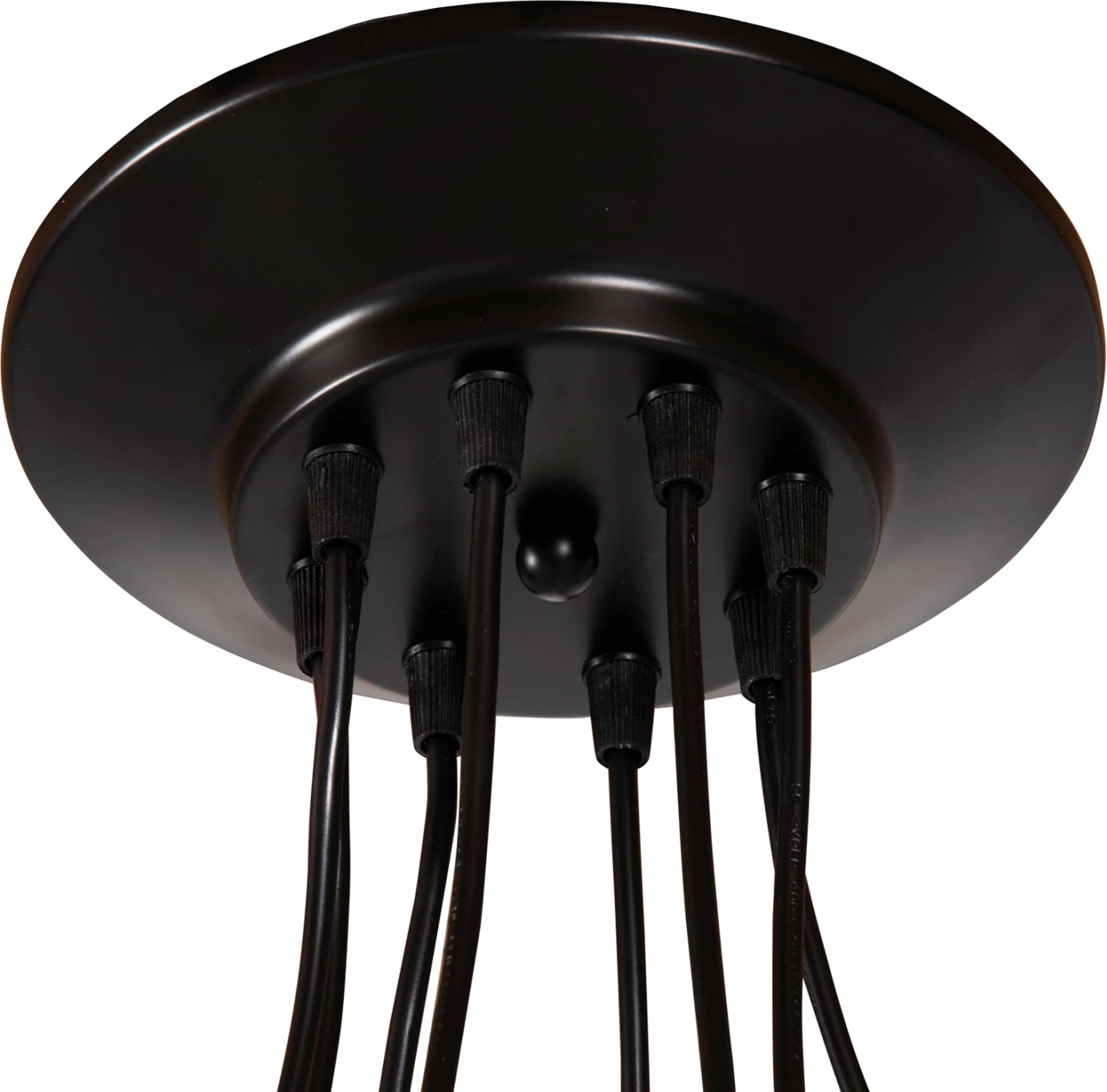 Stropna viseča svetilka z 8 lučmi FH4176 črna kovina-črni kabli Φ100x180Hcm