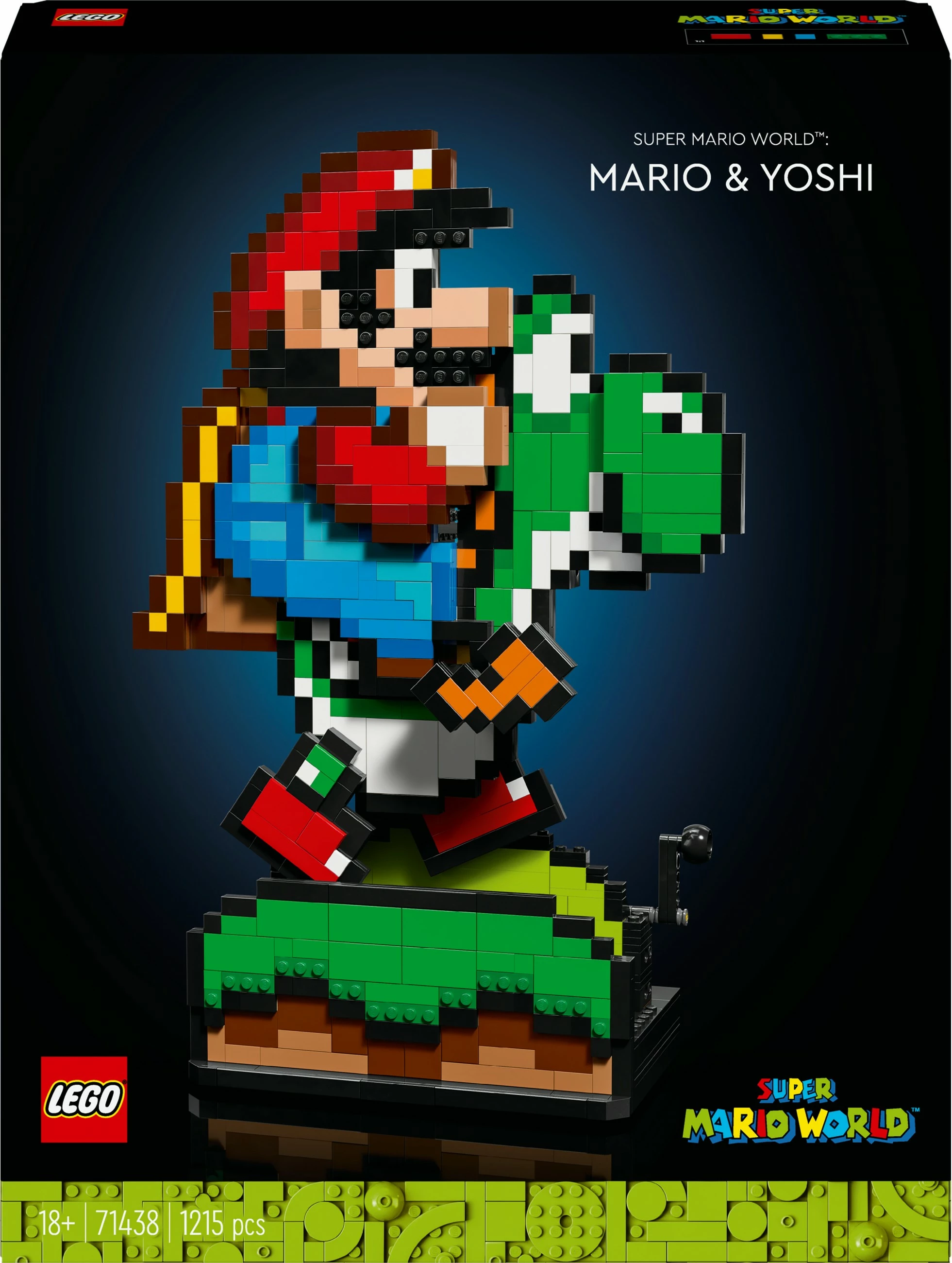 Set gradnje Super Mario World Mario & Yoshi, LEGO, 1215 kosov, plastika, večbarven