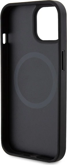 Ovitek za telefon z ogljikovimi detajli in kovinskim logotipom, MagSafe, črn Ferrari FEHMP15SPTEK za iPhone 15 6.1"