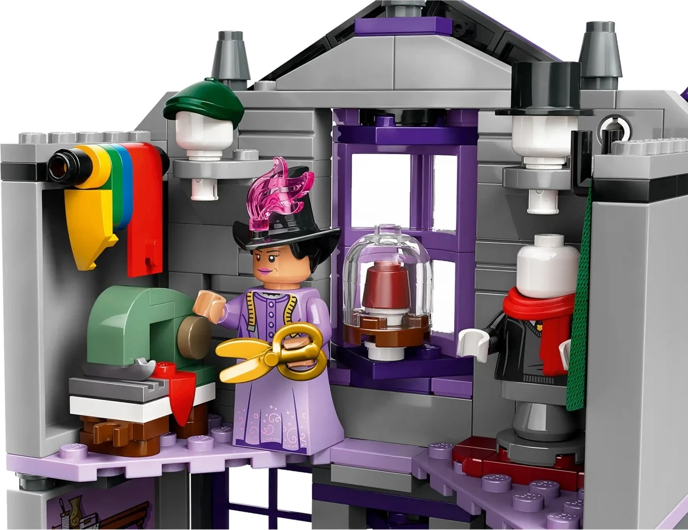 Igralni komplet LEGO Harry Potter 76439 Ollivanders in obleke Madam Malkin