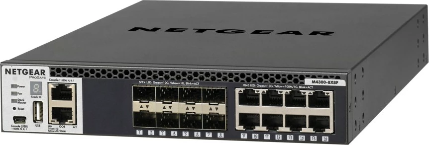 Upravljani switch NETGEAR M4300-8X8F, L3, 10G Ethernet, za montažo v rack