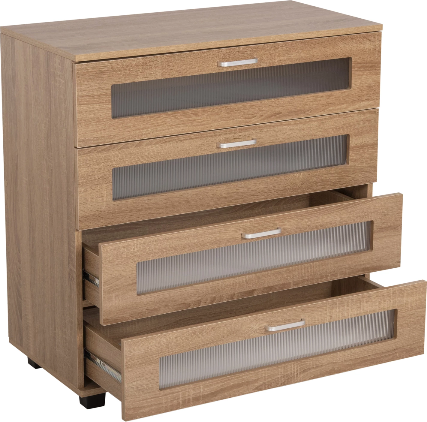 Komoda THORGAN FH9880.01 melamin v sonoma barvi - 4 predali 80Χ40Χ83Hcm