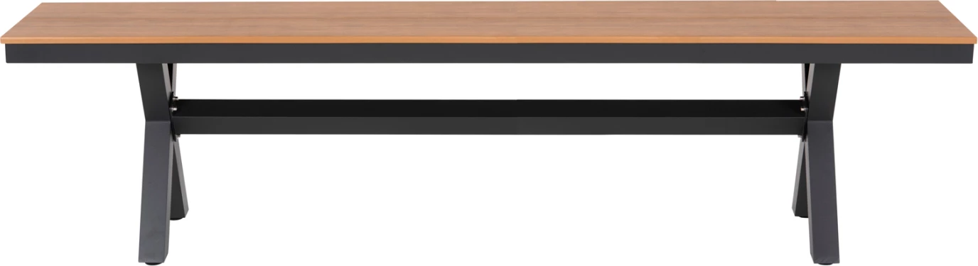 Aluminijasta klop TAWNEE FH6040.01 antracit - sedež iz polilesa v naravni barvi lesa 220x36x44,5Hcm