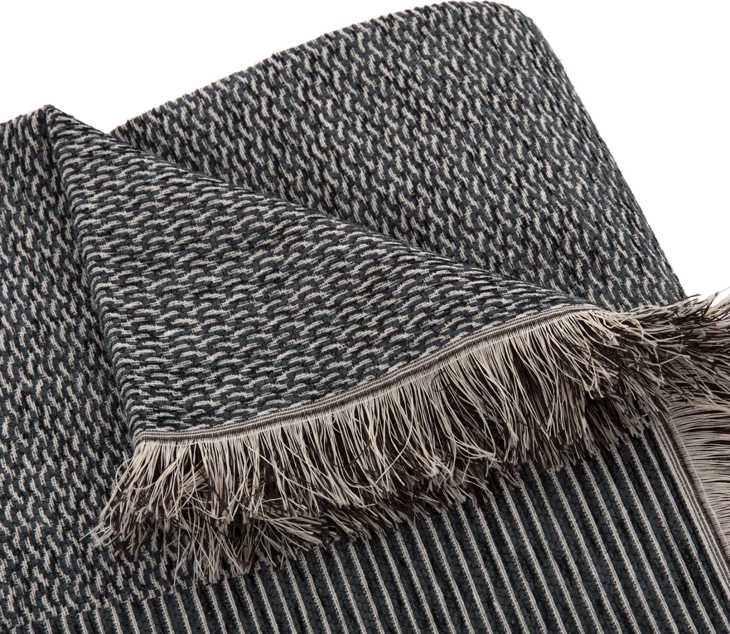 Prevleka za kavč - pregrinjalo z resicami DREAMTOPIA FH12164.03 v mornarsko modri barvi 178x178 cm