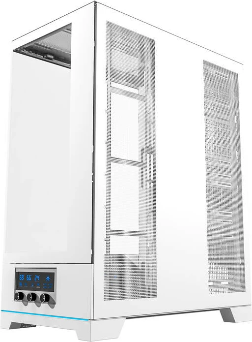 Računalniško ohišje Big Tower, brez ventilatorjev, ATX, kaljeno steklo, belo, Darkflash DY451L