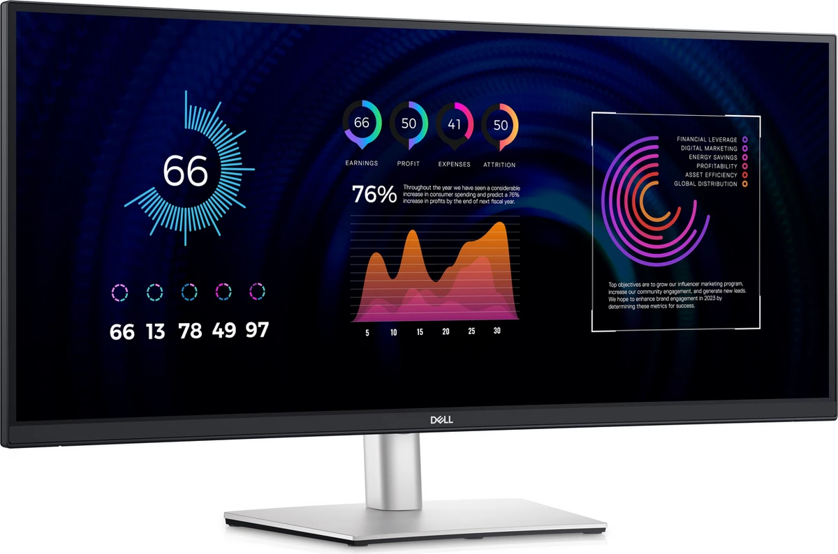 34" ultrawide WQHD monitor z USB-C hub, črn, Dell P3424WE (210-BGTY)