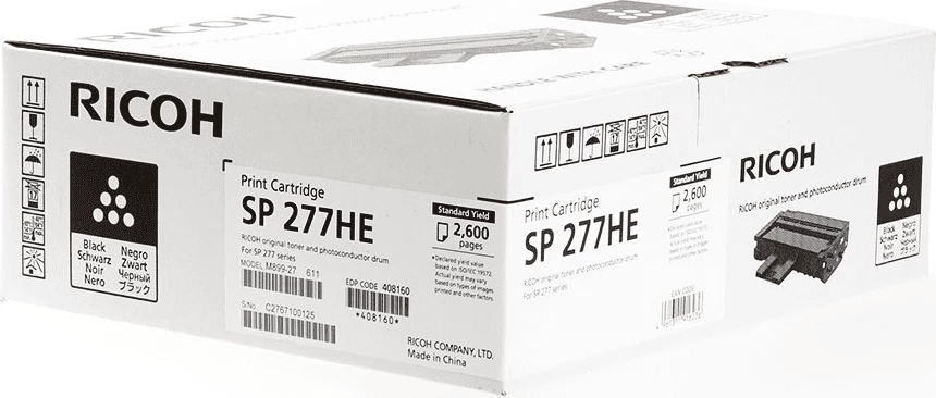 Toner za laserski tiskalnik Ricoh SP 277HE (MPN 408160), 2600 strani, črn