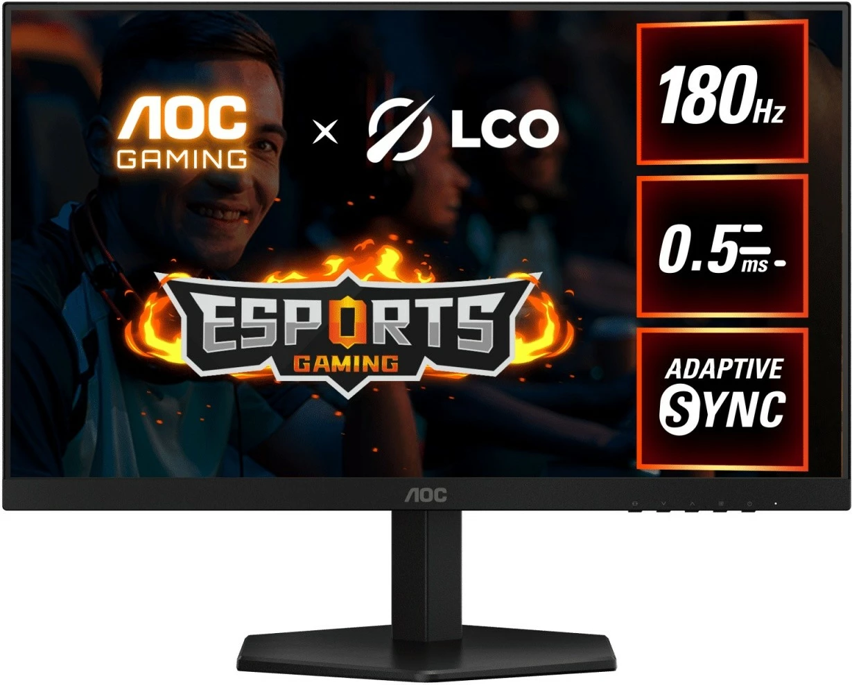 Gaming monitor 23,8" Fast IPS, 180 Hz, 0,5 ms, FHD, črno/rdeč — AOC 24G42E
