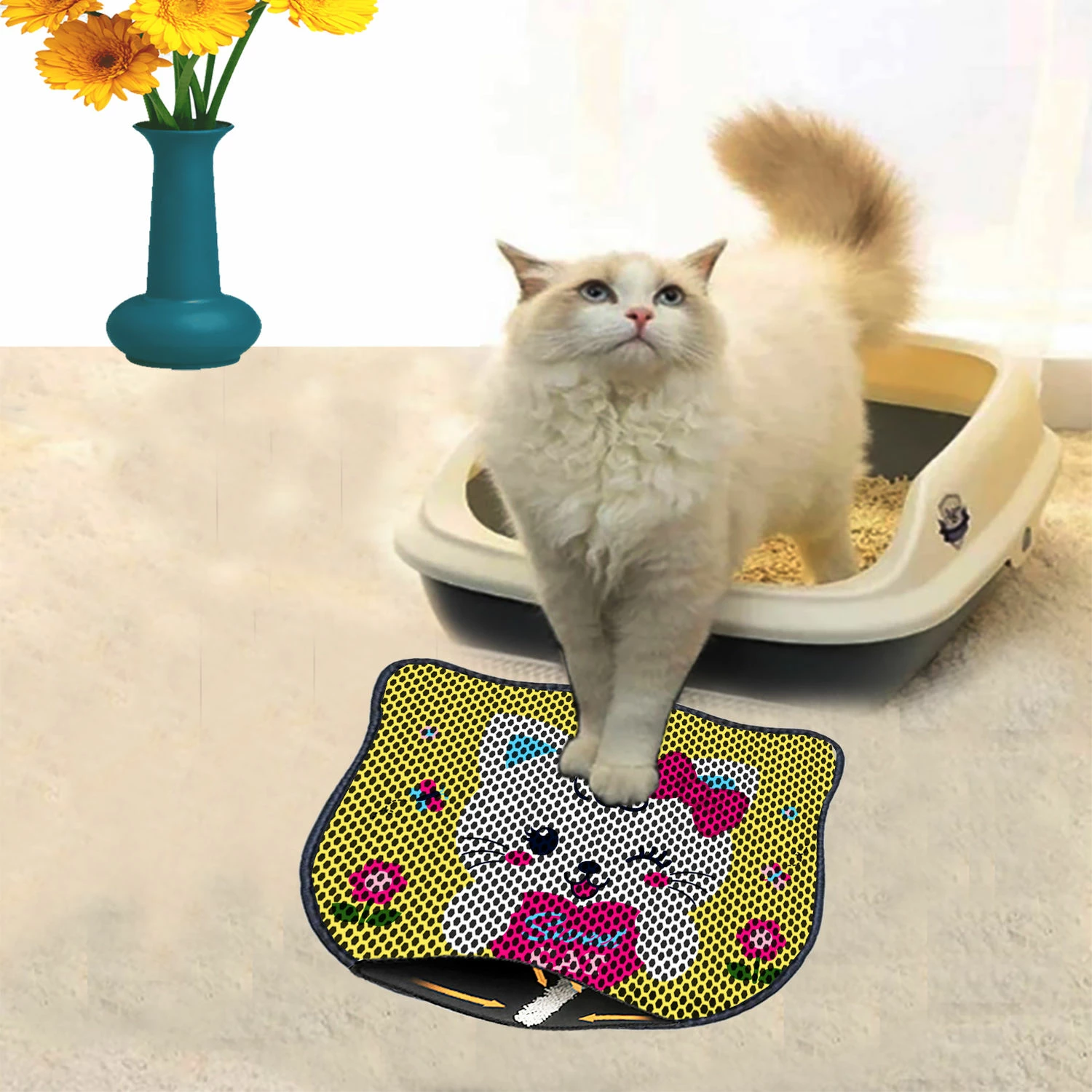 Preproga za mačji pesek, večbarvna, Paws & Whiskers Kdkafa0063, 40x50 cm