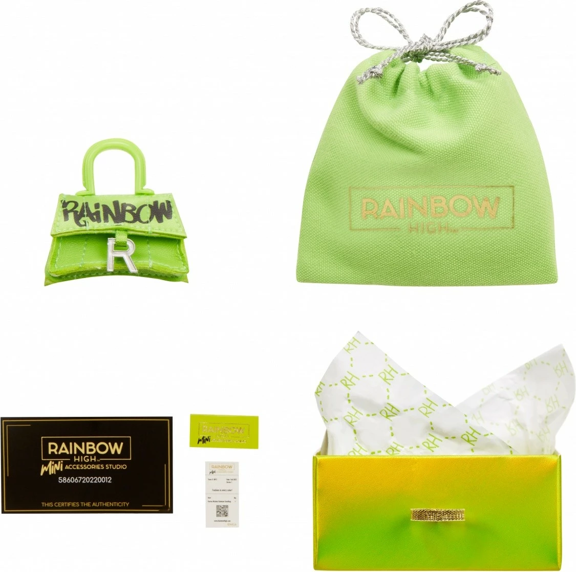 Set torbic za punčke, Rainbow High Accessories Studio Series 1, mešanica