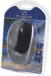 Optični miš Titanium TM110K, USB Type-A, 1000 DPI, črn