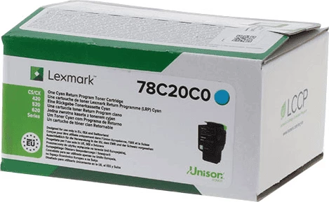 Toner cijan, Lexmark 78C20C0, standard, 1400 strani