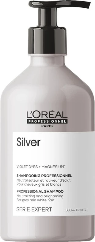 Šampon za sive in osvetljene lase L'Oreal Professionnel Serie Expert Silver, 500 ml