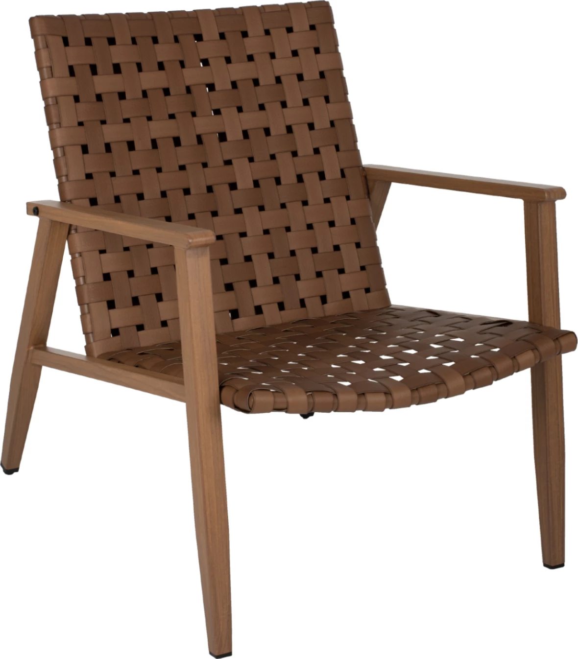 Fotelj FELIPE FH5868.01 kovinski videz lesa & ratan videz usnja 63,5x75,5x77Hcm