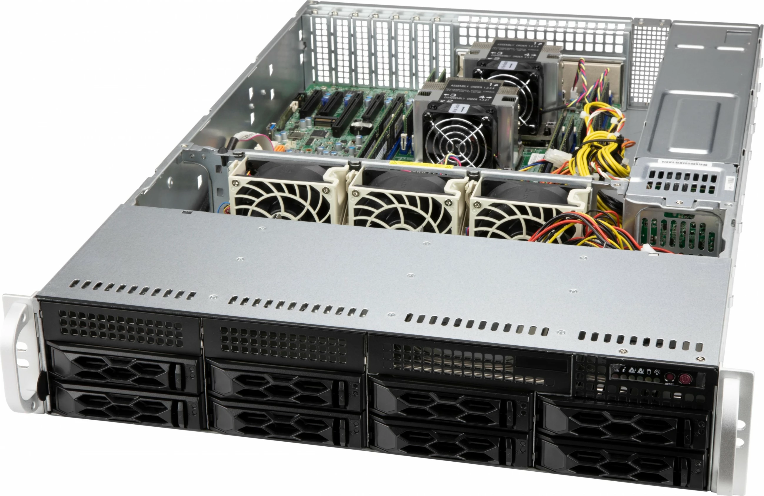 Kaseta za strežnik Supermicro CSE-LA25TQC-R609LP, Rack, ATX, EATX, 2U, črna