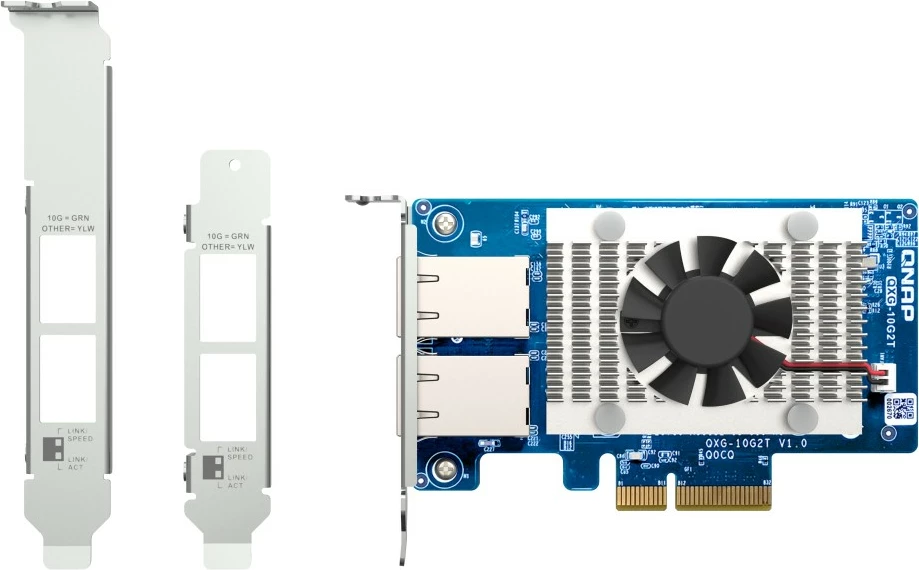 Omrežna karta QNAP QXG-10G2T, PCIe, 2x RJ-45, 10Gb/s, modra
