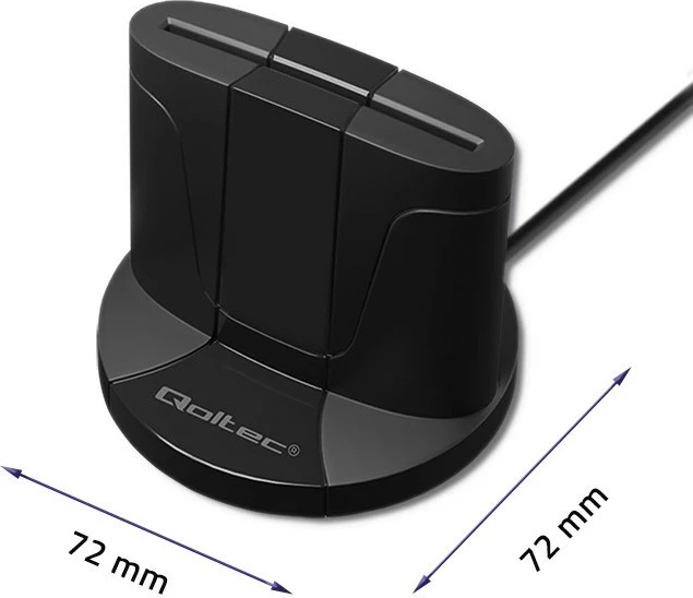 Bralnik čip kartic Qoltec SCR-0632, USB Type-C, črn