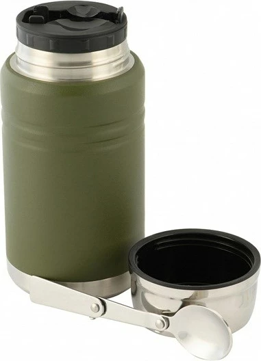 Termos za hrano z zložljivo žlico M-TAC UN-R02-750A, 750 ml, olivno zelen