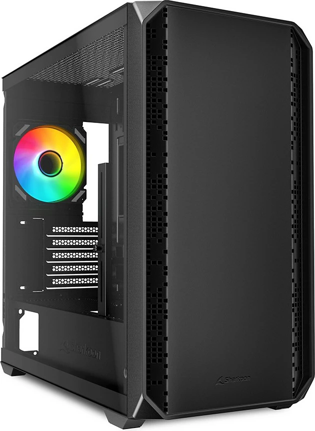 Ohišje Micro-ATX z varnim steklom Sharkoon MK2 RGB, črna