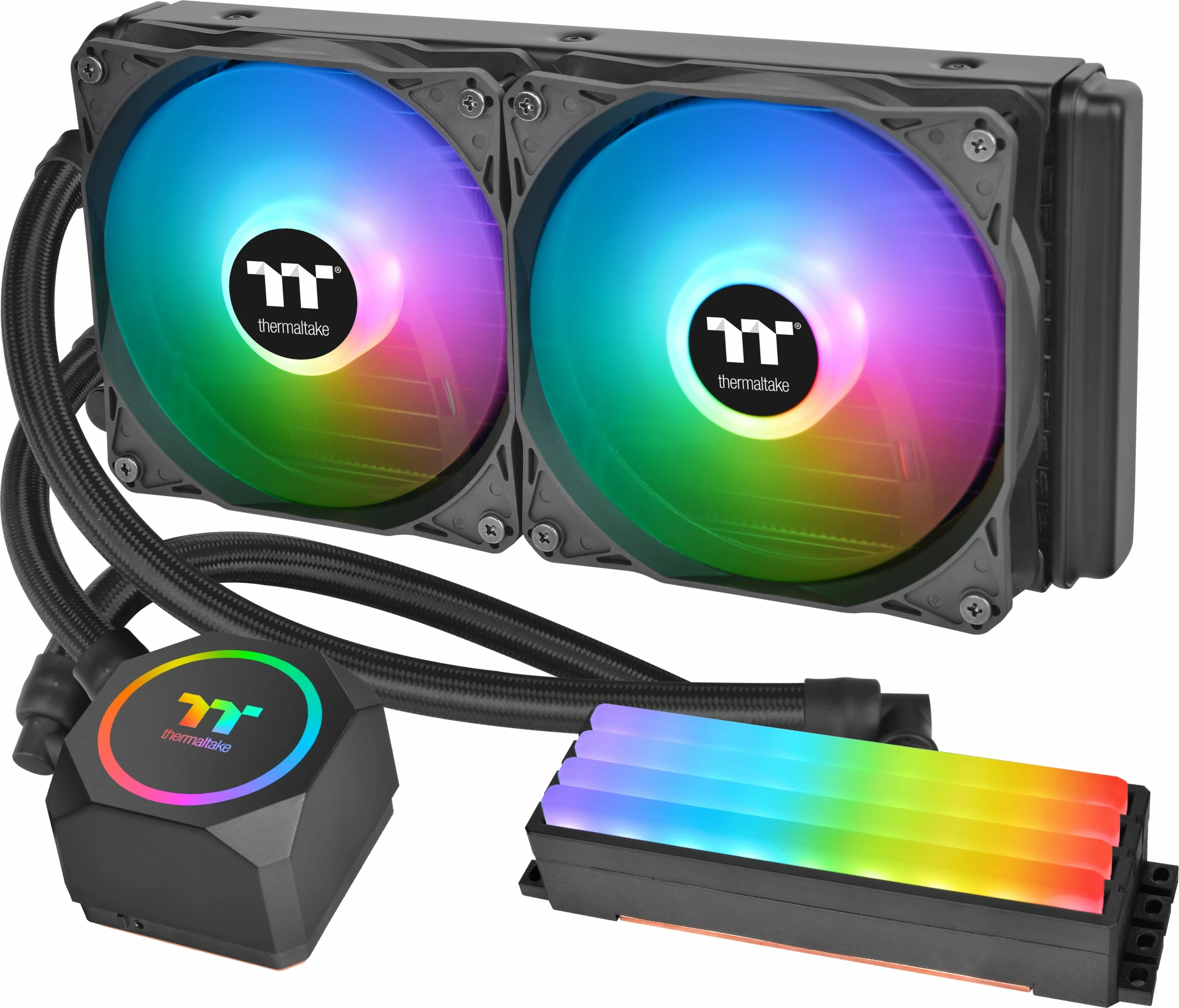Hladilnik na vodno hlajenje za CPU in RAM Thermaltake Floe RC 240, RGB, črn