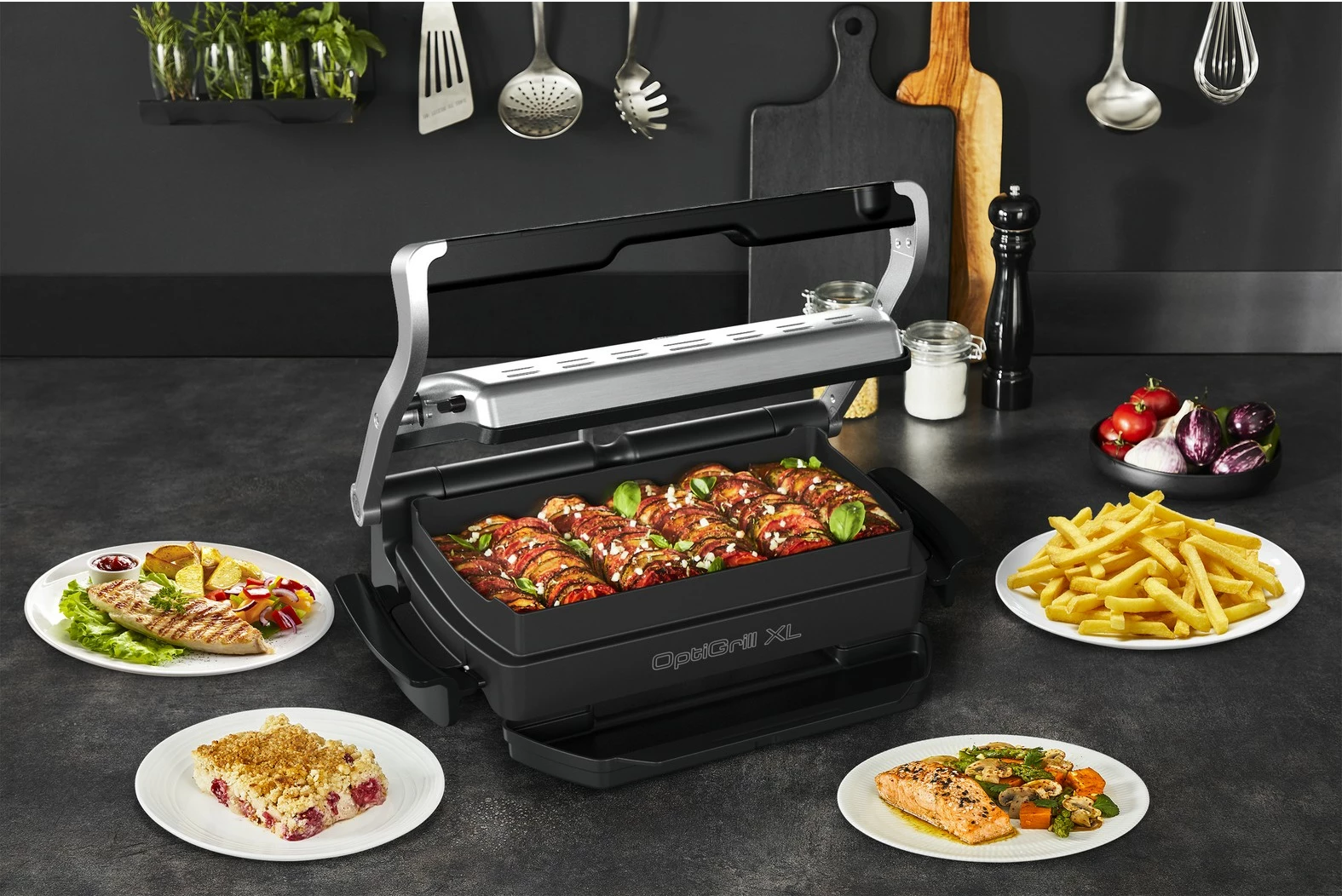 Pekač za OptiGrill XL Tefal XA7278, pravokoten, črn