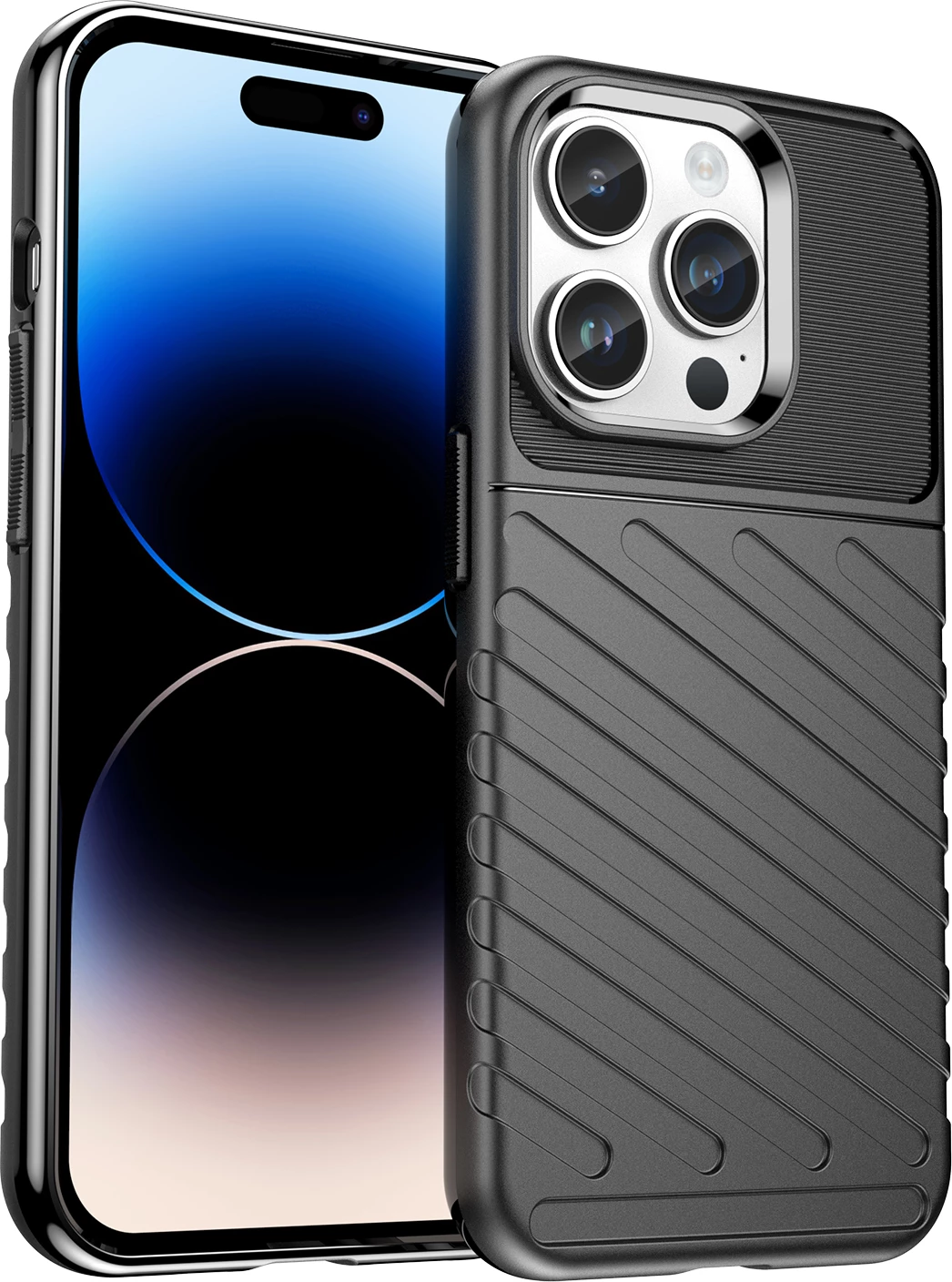 Oklopni ovitek za iPhone 14 Pro Max Hurtel Thunder Case, črn