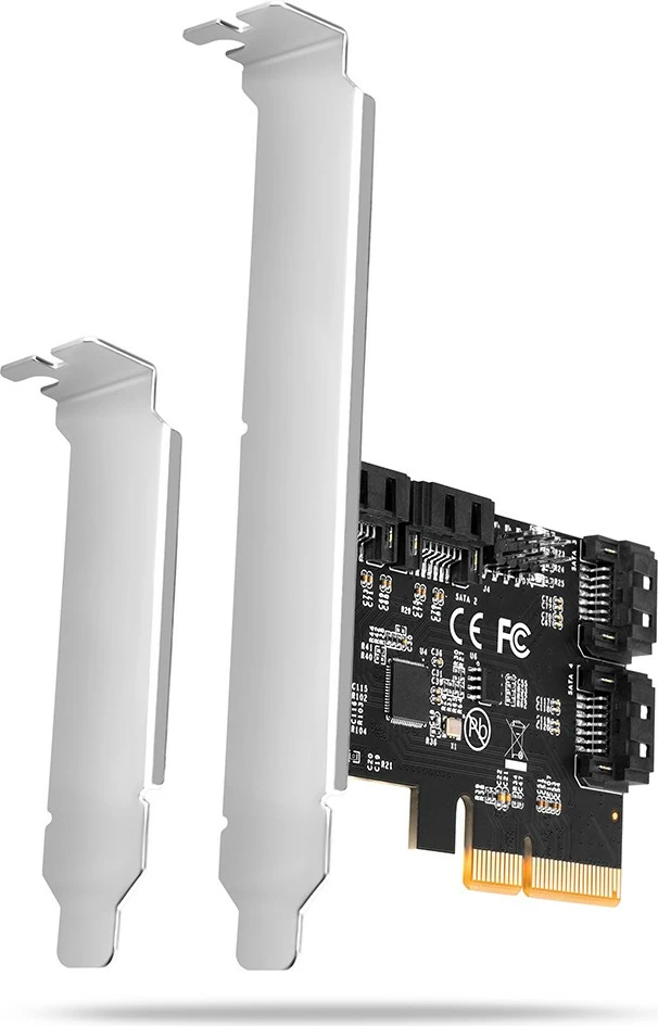 Razširitvena kartica 4x SATA 6G, PCIe, ASM1164 AXAGON PCES-SA4X4, za računalnik, črna