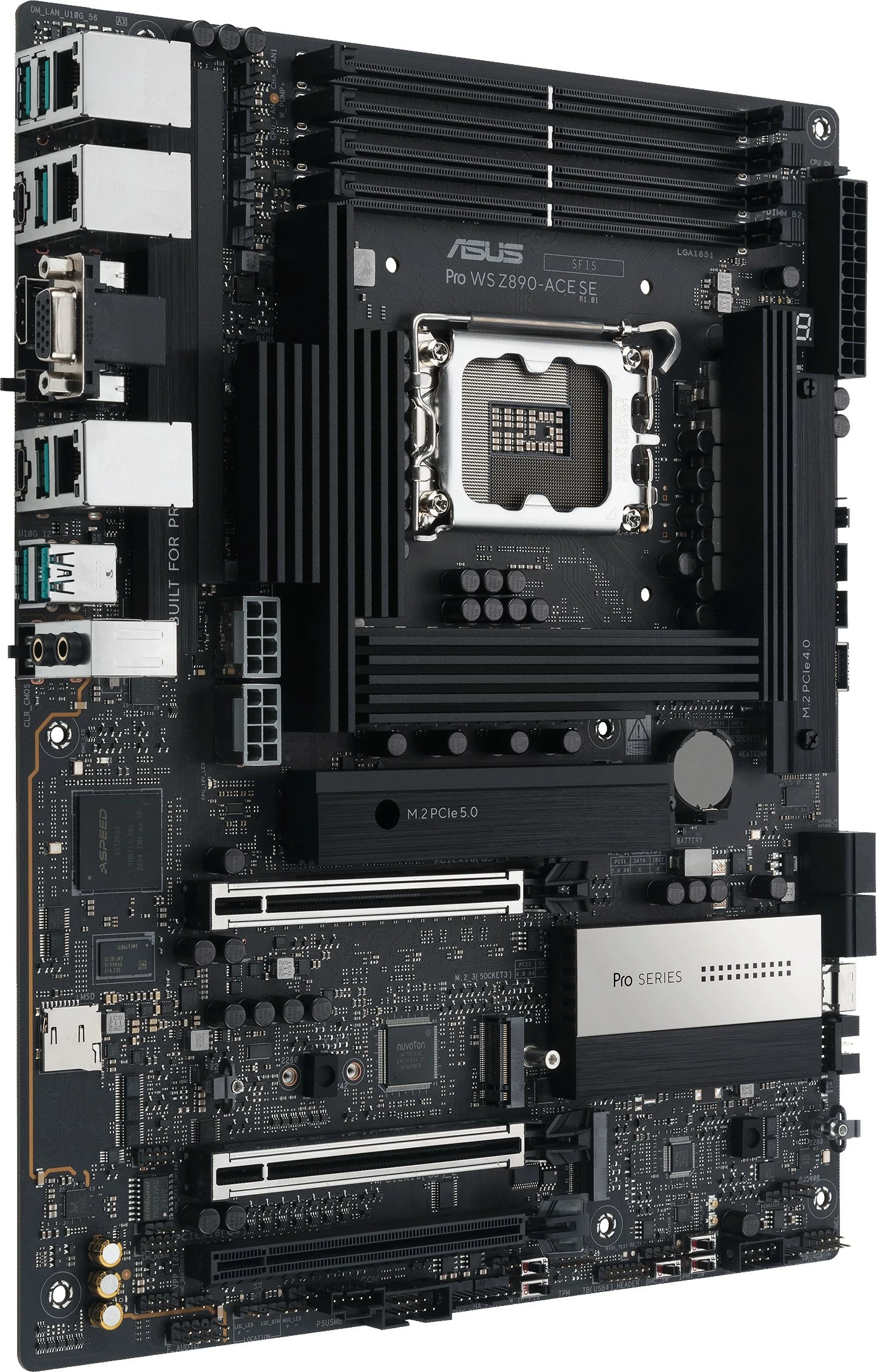 Plošča za delovno postajo ASUS Pro WS Z890-ACE SE, LGA 1851, DDR5 256GB, PCIe 5.0, Thunderbolt 4