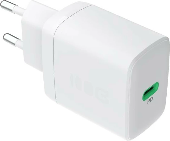 Stenski polnilec USB-C 30 W PD, 1x USB-C, Green Cell PowerSource Solo30 CHARB-GC-30C-W, bel