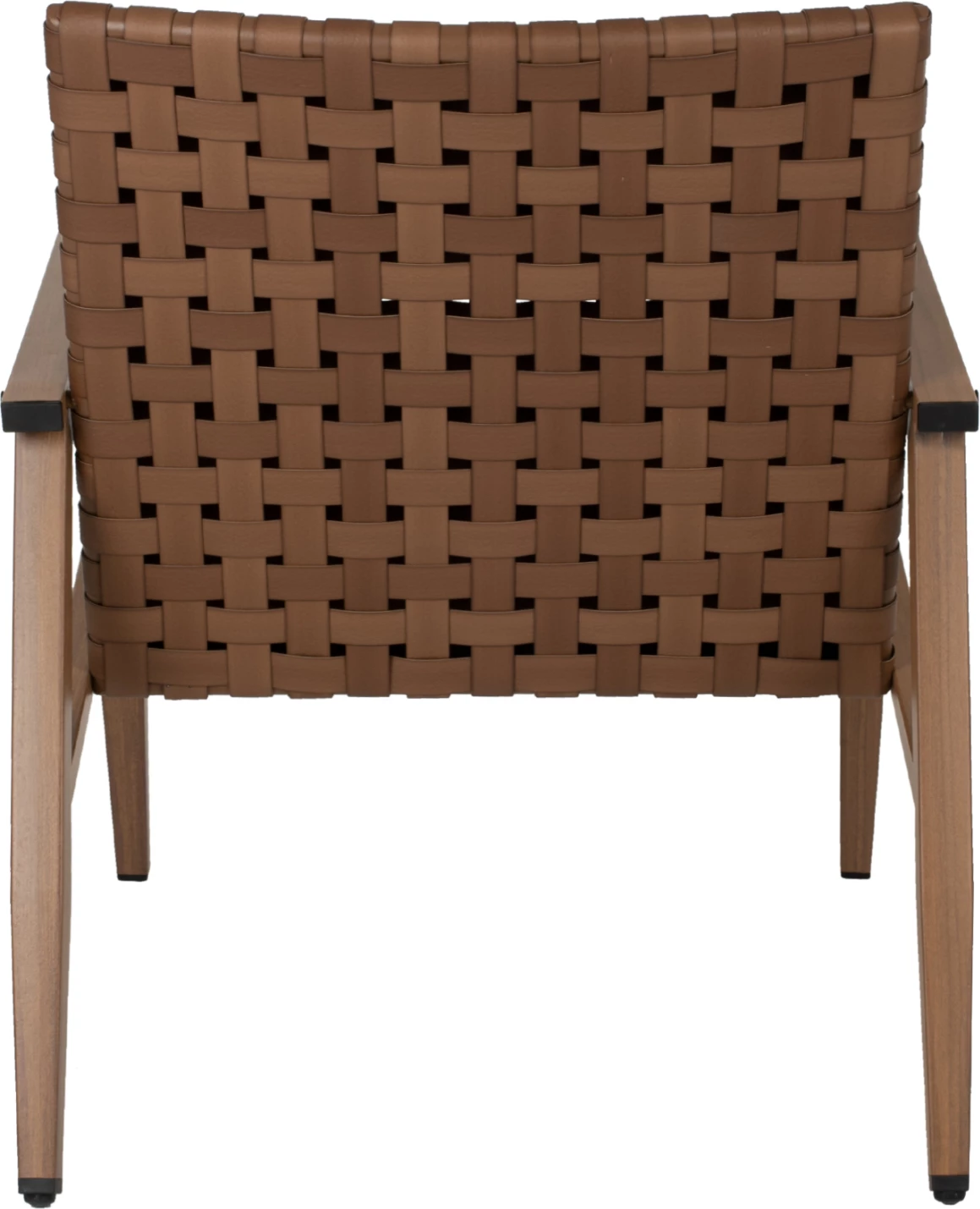 Fotelj FELIPE FH5868.01 kovinski videz lesa & ratan videz usnja 63,5x75,5x77Hcm