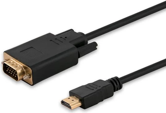 Kabel HDMI–VGA Savio, 1,8 m, črn