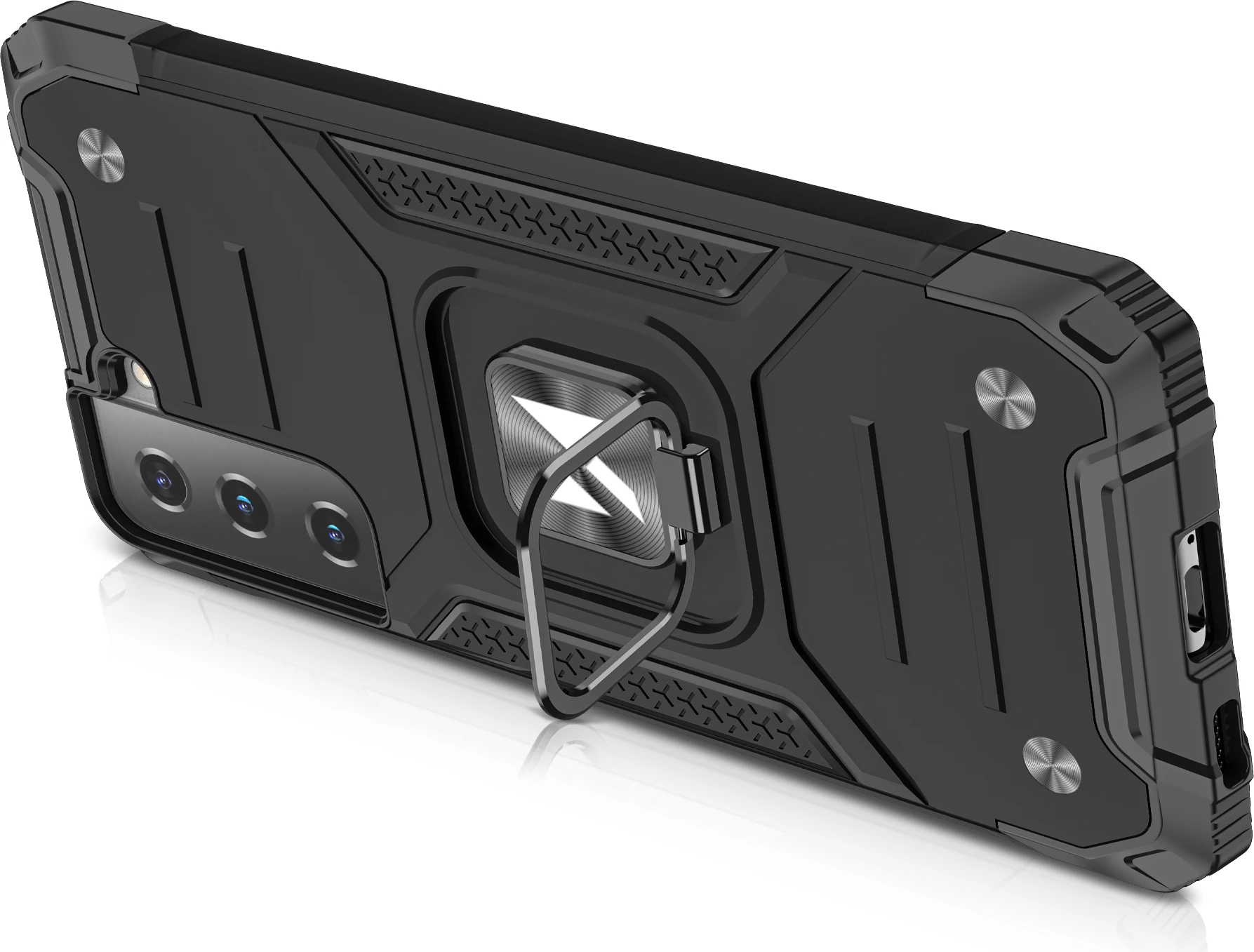 Zaščitni ovitek z obročkom Wozinsky za Samsung Galaxy S22+, magneten, srebrn