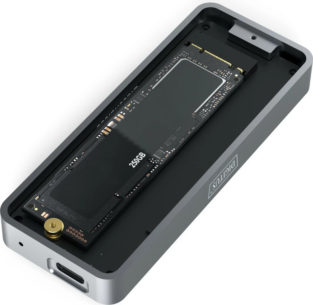 Zunanje ohišje za SSD M.2 USB Type-C, do 8TB, črno — Digitus