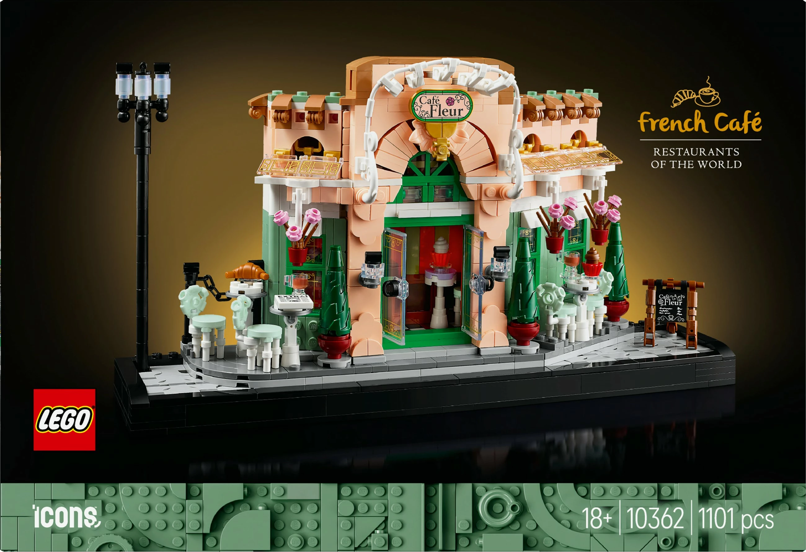 Model podrobne francoske kavarne LEGO French Café, 1101 kosov, plastika, večbarven