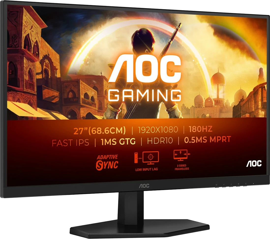 Gaming monitor 27" 27G42E AOC, Full HD, 180 Hz, črn