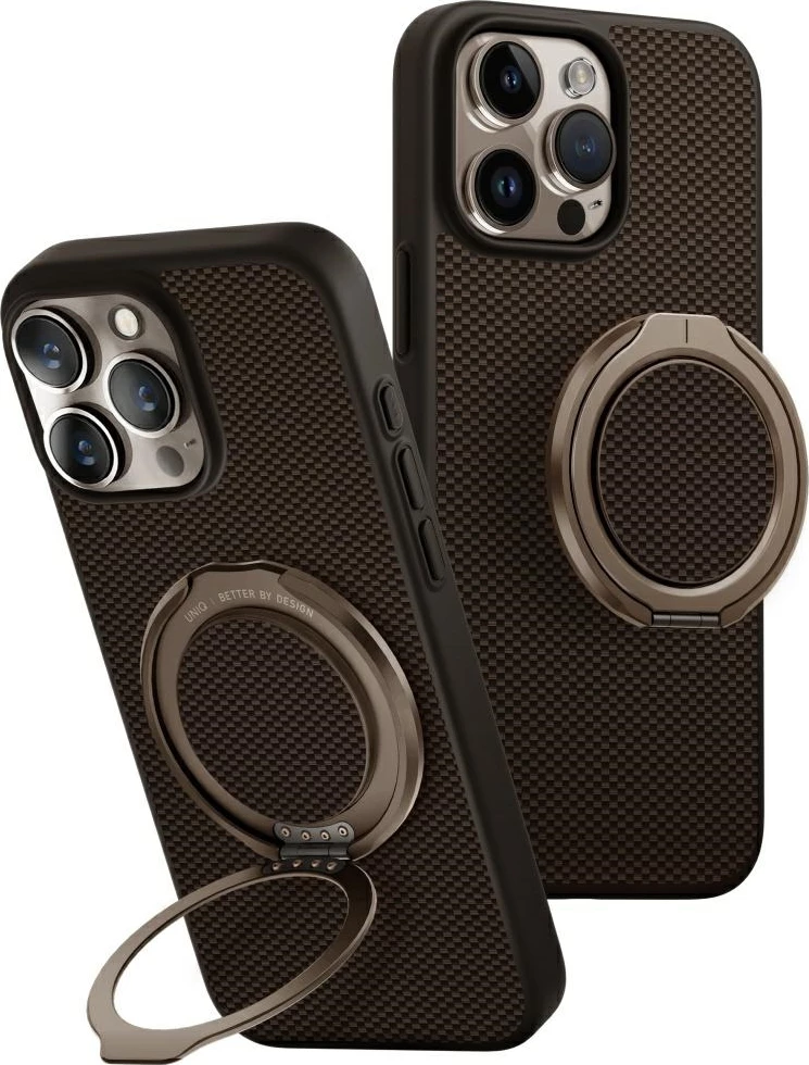 Ovitek za telefon UNIQ Keva Air Magclick Charging GripFit za iPhone 16 Pro Max, rjav