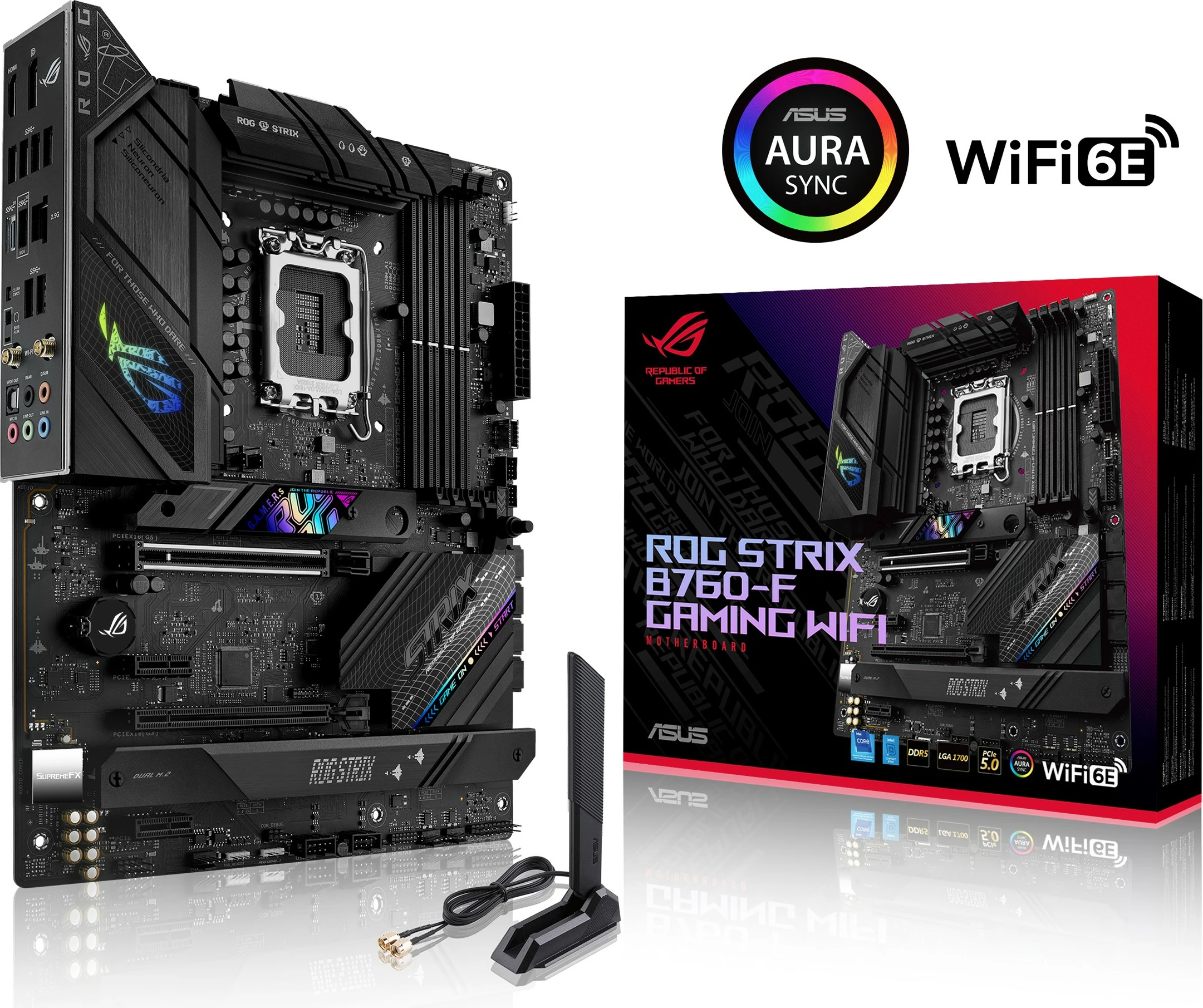 Matična plošča ASUS ROG STRIX B760-F GAMING WIFI, Intel, LGA 1700, DDR5, črna