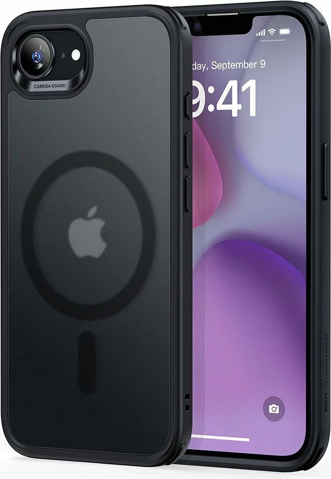 Ovitek Classic Hybrid HaloLock ESR za iPhone 16e, MagSafe, črn