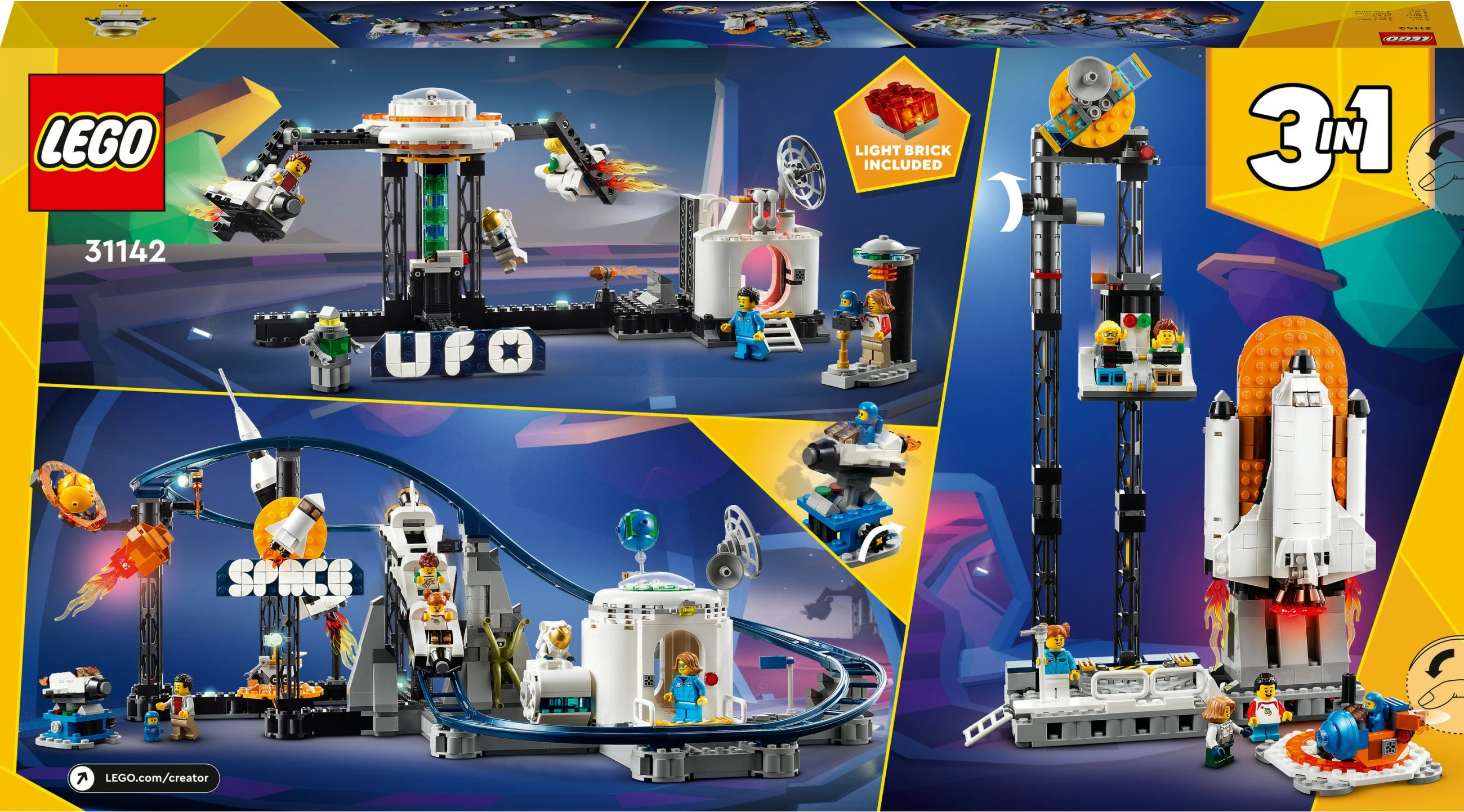 Vesoljski tobogan LEGO Creator 3in1, 9+, 874 delov, plastika