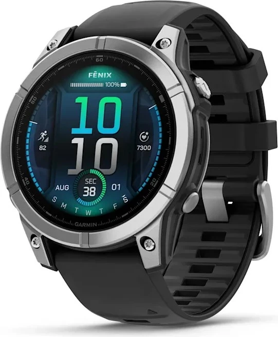 Multisport GPS pametna ura 47 mm, Garmin Fenix, nerjaveče jeklo s črnim silikonskim pasom
