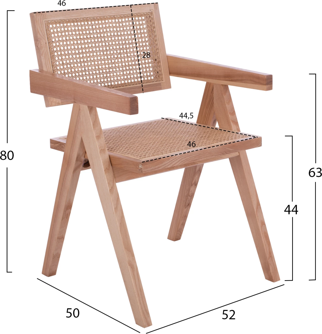Klop s nasloni za roke Blaire FH8916.01 52x50x80Y cm