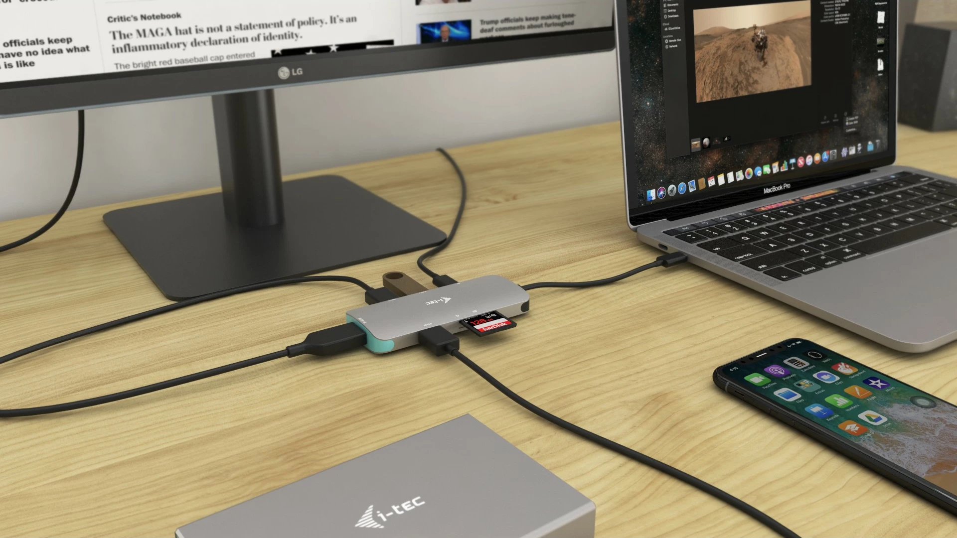USB-C Nano dok za razširitev I-Tec Metal, 4K HDMI, 100W, srebrno/tirkizen