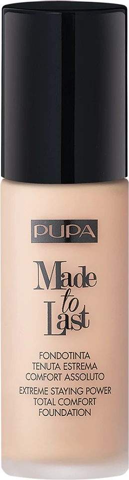 Fondacija z dolgotrajnim mat učinkom Pupa Milano Made To Last Total Comfort Foundation 020 Light Beige, 30 ml