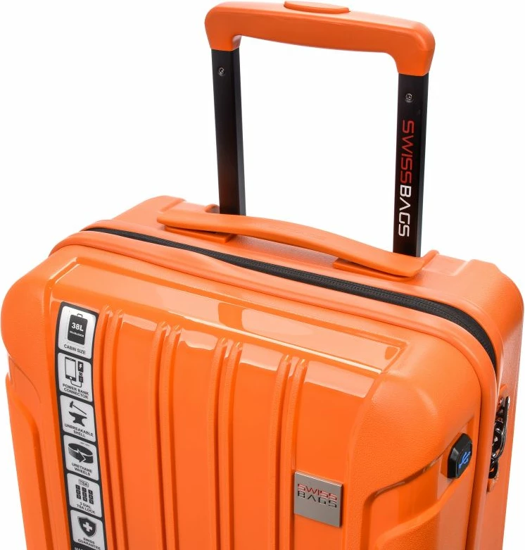 Kabineta kovček SwissBags za moške in ženske, oranžen