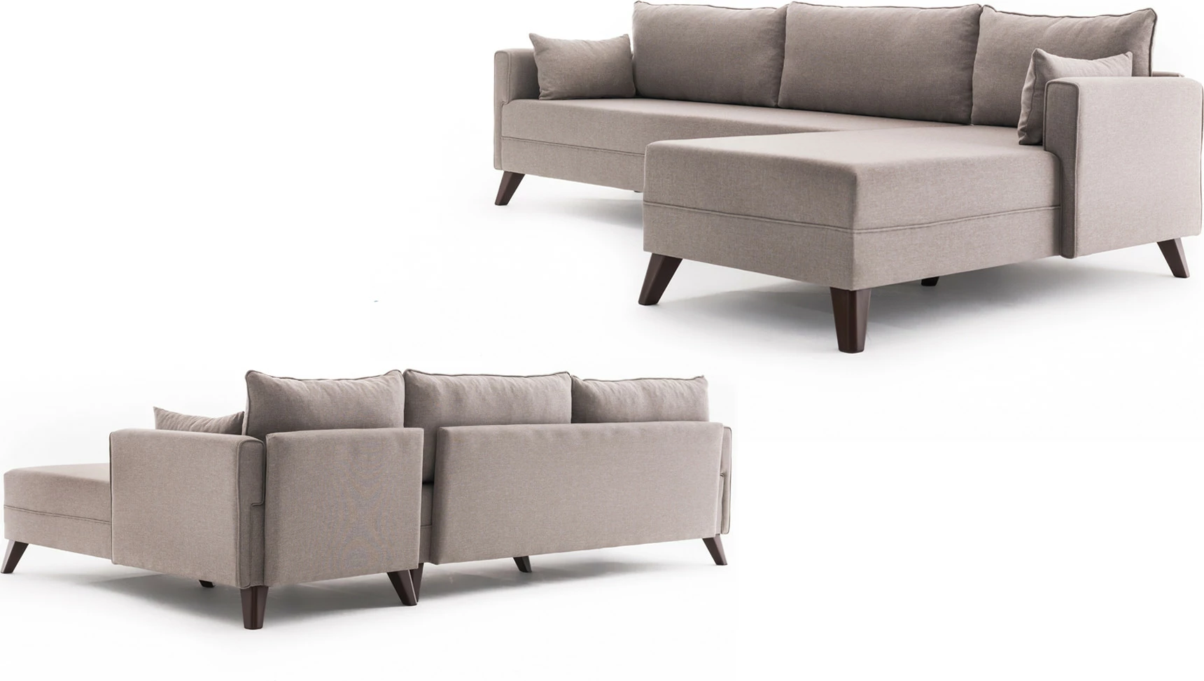 Kotni kavč Bella, desni, krem — Atelier del Sofa